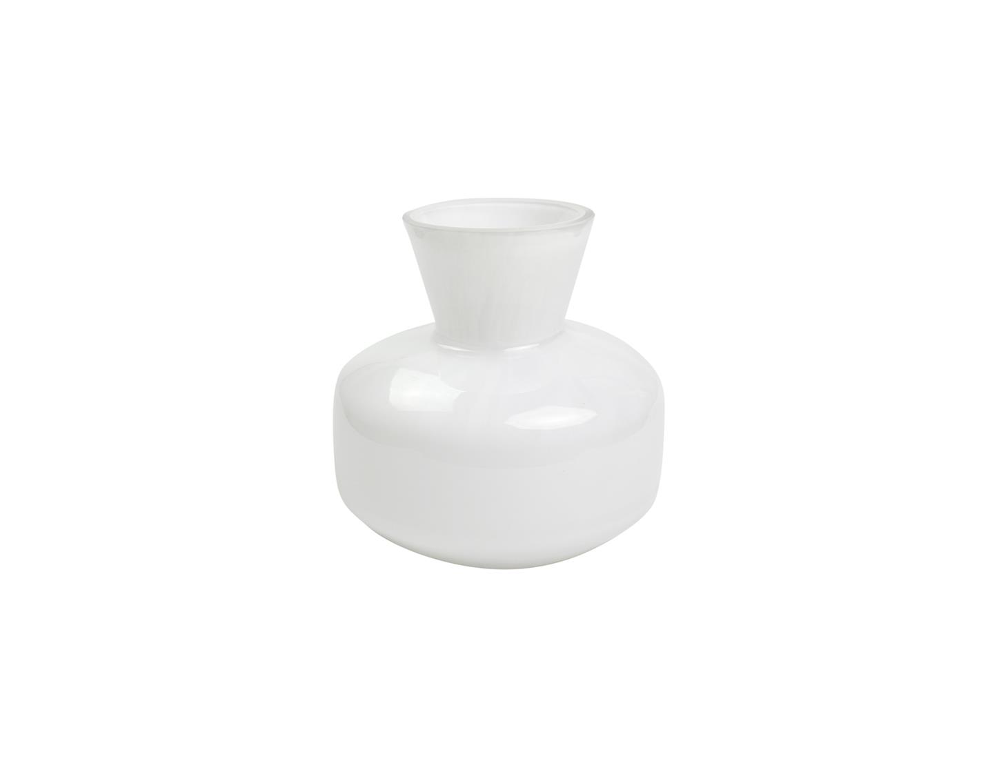 Βάζο γυαλ. γαλακτ.λευκό Φ15,5Η16cm