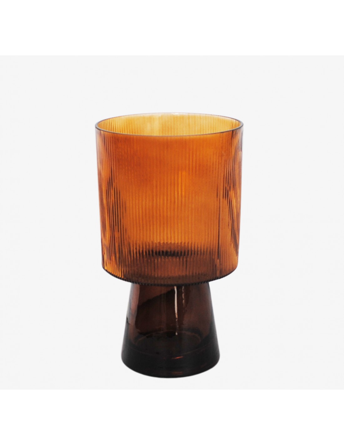 Βάζο γυαλ. μελί με πόδι Φ14,5Η25cm