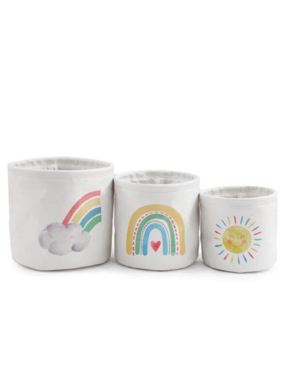 Καλάθι υφασμ. "Rainbow" set3/23x23/20x20/17x17cm