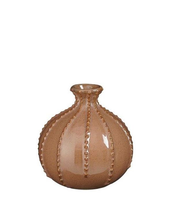 Βάζο κεραμικό καφέ "Stephanie" Φ15Η15 cm