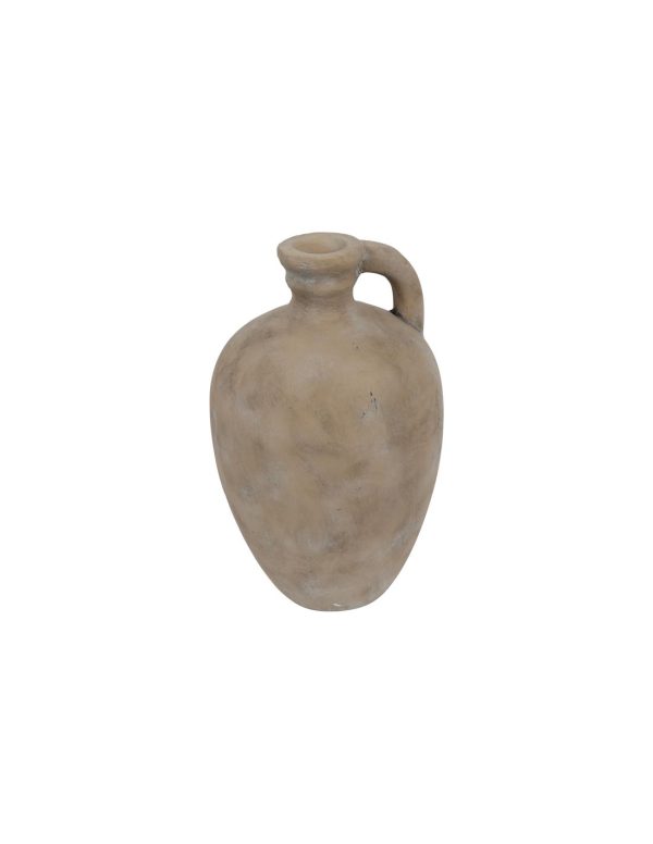 Βάζο/κανατα κεραμ.μπεζ 16,7x16,7x26cm
