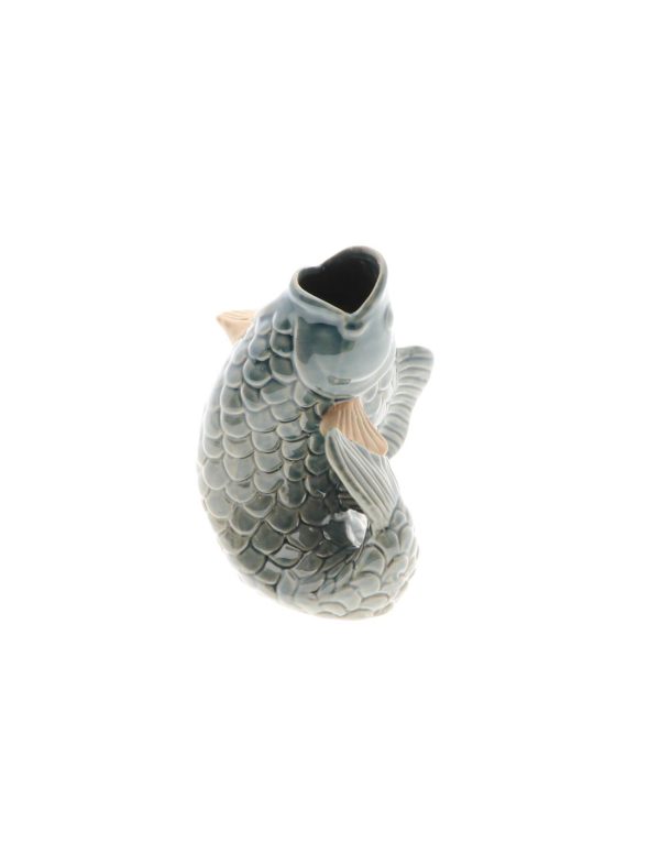 Βάζο ψάρι κεραμικό μπλε 13,5x13x17,5cm