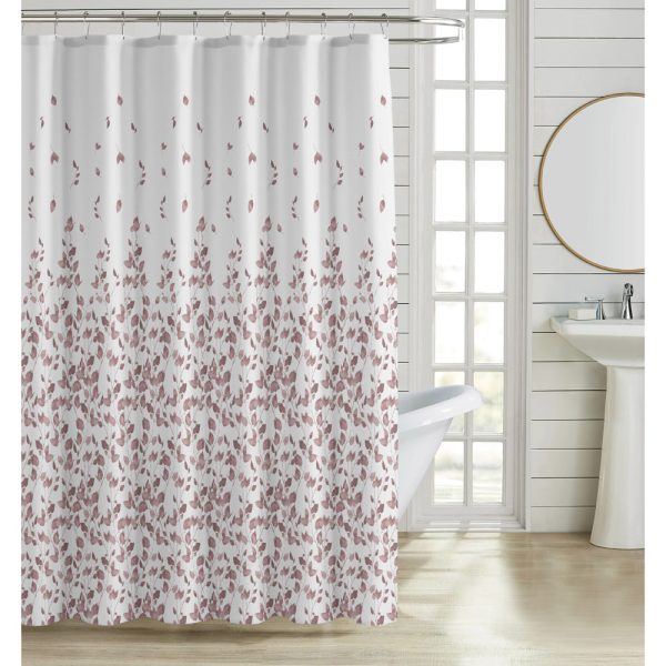 ΚΟΥΡΤΙΝΑ ΜΠΑΝΙΟΥ ΠΟΛΥΕΣΤΕΡΙΚΗ 180x180εκ 90gsm ΜΕ 12 ΚΡΙΚΟΥΣ ΜΕ ΣΧΕΔΙΟ ΦΥΛΛΑ ΣΕ ΑΠΟΧΡΩΣΗ ΣΑΠΙΟΥ ΜΗΛΟΥ ANKOR