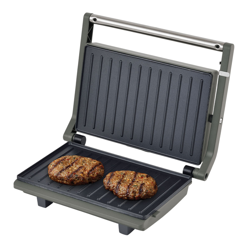 ΤΟΣΤΙΕΡΑ ΨΗΣΤΙΕΡΑ GRILL 2 ΘΕΣΕΩΝ ΜΕ ΑΝΤΙΚΟΛΛΗΤΙΚΕΣ ΠΛΑΚΕΣ ΣΕ ΛΑΔΙ ΜΑΤ ΧΡΩΜΑ 1300W ANKOR - Image 3